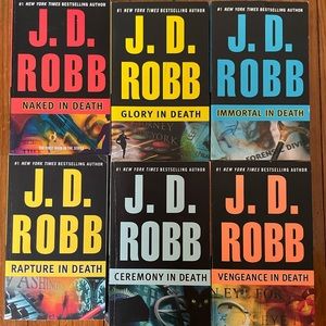 6- JD ROBB Paperbacks by Nora Roberts In Death Series